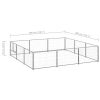 Dog Kennel Silver 96.9 ft² Steel