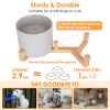 Double 28.7Oz Ceramic Pet Bowls Dog Cat Bowls with Wooden Stand Raised Pet Feeder for Small Dogs Cats