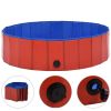 Foldable Dog Swimming Pool Red 47.2"x11.8" PVC