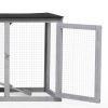 Large Wooden Rabbit Hutch Indoor and Outdoor Bunny Cage with a Tray and Runs for Small Animals,Gray