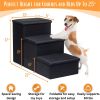 Black Dog Stairs for High Beds or Couch Foldable Dog Steps With Storage for Small Dogs Medium Dogs Puppy Stairs