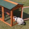 Large Wooden Rabbit Hutch Indoor and Outdoor Bunny Cage with a Removable Tray and a Waterproof Roof, Orange Red