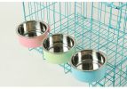 Removable Hanging Food Stainless Steel Water Bowl Cage Bowl for Dogs Cats Birds Small Animals